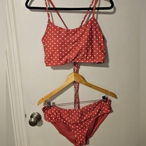 Time & Tru Pink Polka Dot Bikini